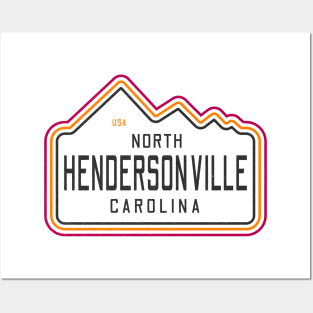 Visiting NC Mountain Cities Hendersonville, NC Neon Range Posters and Art